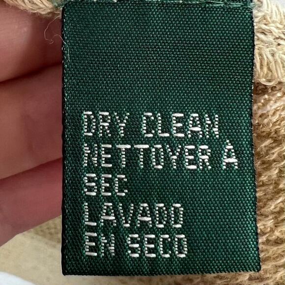 Vintage Y2K Ralph Lauren LRL Tan Brown Striped Linen Blend Sweater Large Western - Picture 5 of 6